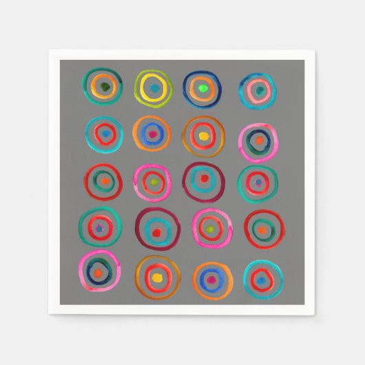 Kutkleurige regenboogcirkels servet (Voorkant)