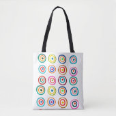 Kutkleurige regenboogcirkels tote bag (Voorkant)