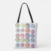 Kutkleurige regenboogcirkels tote bag (Achterkant)