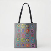 Kutkleurige regenboogcirkels tote bag (Voorkant)