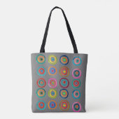 Kutkleurige regenboogcirkels tote bag (Achterkant)