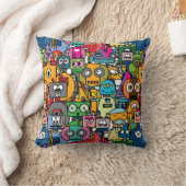 🤖 Kutkleurige robots Kussen (Deken)