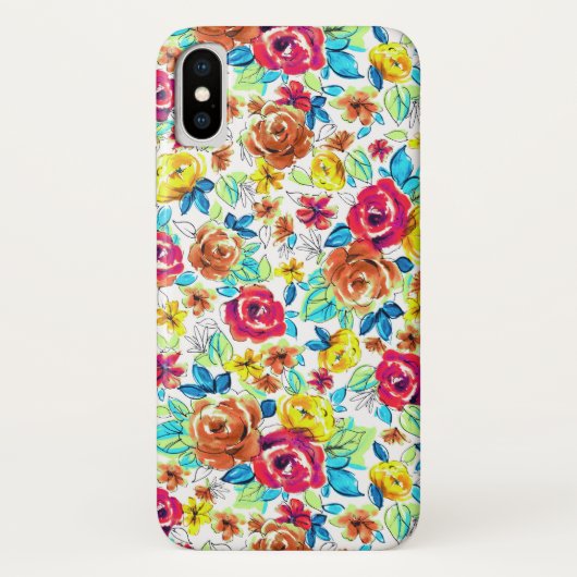 Kutkleurige  rozen patronen Case-Mate iPhone case (Achterkant)