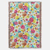 Kutkleurige  rozen patronen deken (Voorkant Verticaal)