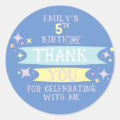 Kutkleurige vuilstaartenbanners Hartelijk dank Ronde Sticker (Voorkant)