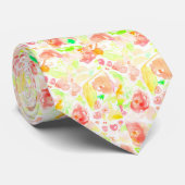 Kutkleurige waterverf florale stropdas (Opgerold)