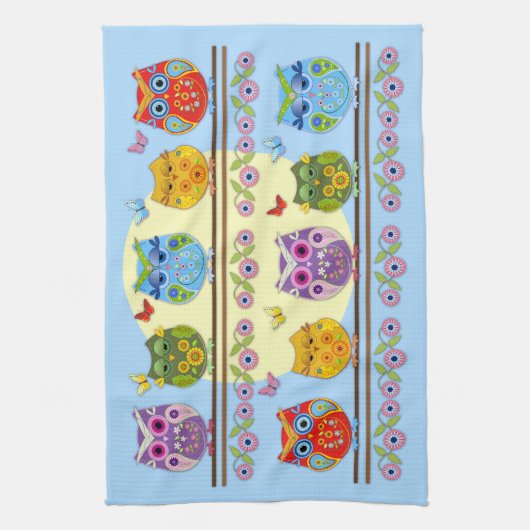 Kutkleurige zomeruil theedoek (Verticaal)