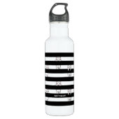 Kutklimmers op zwarte en witte strepen waterfles  (Voorkant)