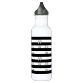 Kutklimmers op zwarte en witte strepen waterfles  (Links)
