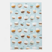 Kutkopjes koffie op lichtblauw theedoek (Verticaal)