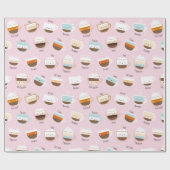 Kutkopjes koffie op lichtroze cadeaupapier (Vlak)