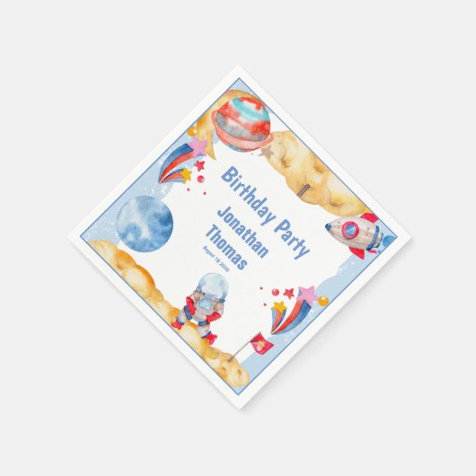 Kutkuipen Blauwe Rood Buitenruimte Astronaut Plant Servet (Hoek)