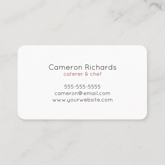 Kutlery Chef Professional Elegant Visitekaartje (Achterkant)