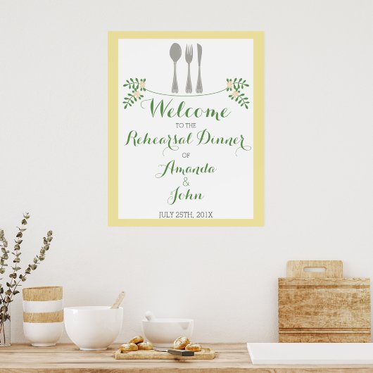 Kutlery Rehearsal Dinner Welcome Poster (Keuken)