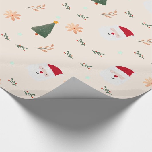Kutminimalistisch kerstpatroon cadeaupapier (Hoek)