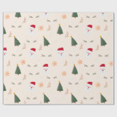 Kutminimalistisch kerstpatroon cadeaupapier (Vlak)