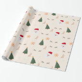 Kutminimalistisch kerstpatroon cadeaupapier (Uitgerold)