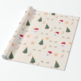 Kutminimalistisch kerstpatroon cadeaupapier
