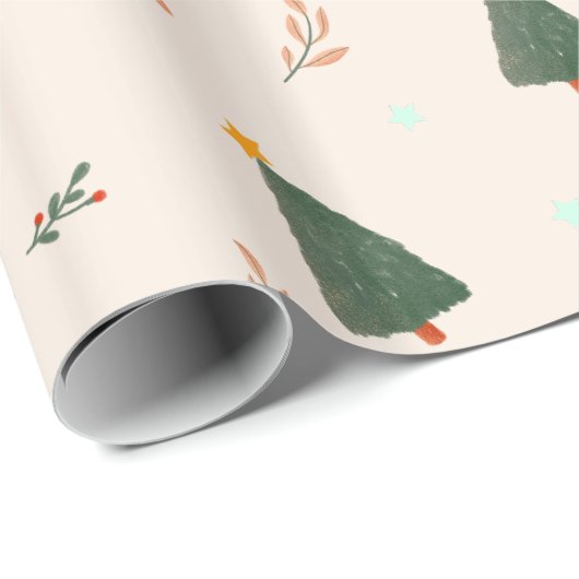 Kutminimalistisch kerstpatroon cadeaupapier (Rol Hoek)