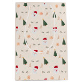 Kutminimalistisch kerstpatroon medium cadeauzakje (Voorkant)