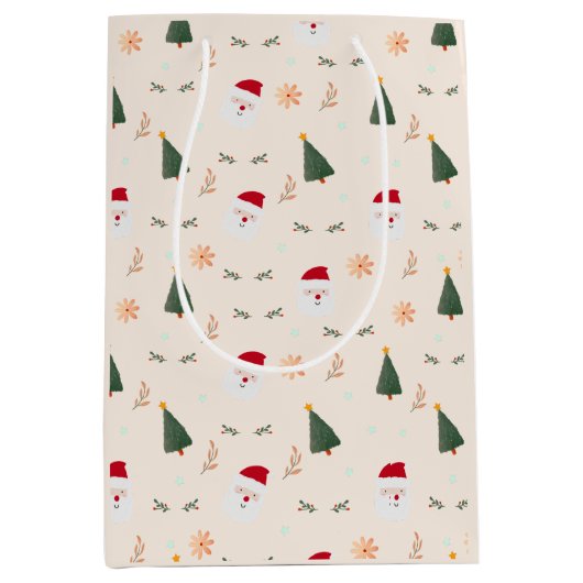 Kutminimalistisch kerstpatroon medium cadeauzakje (Voorkant)