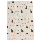 Kutminimalistisch kerstpatroon medium cadeauzakje (Achterkant)