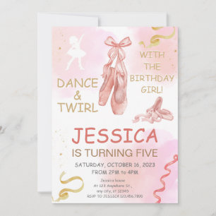 Kutminimalistische Ballerina schoenen Floral Birth Kaart