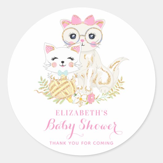 Kutmoeder en dochter Baby shower Ronde Sticker (Voorkant)