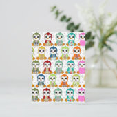 Kutmooie kleurige pinguïnbloemen briefkaart (Staand voorkant)