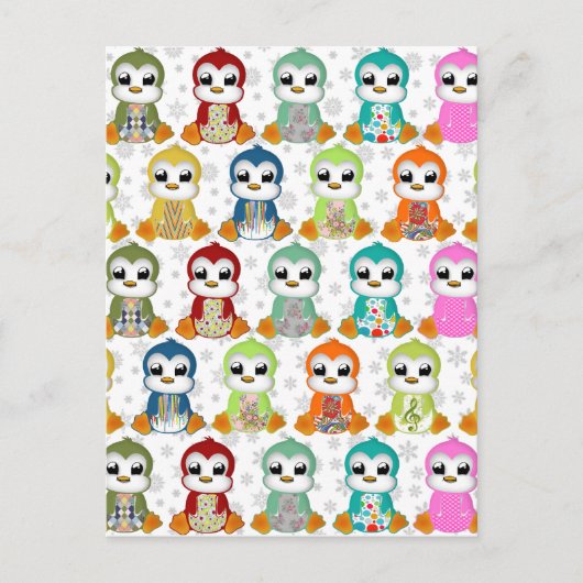 Kutmooie kleurige pinguïnbloemen briefkaart (Voorkant)