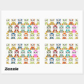 Kutmooie kleurige pinguïnbloemen rechthoekige sticker (Vel)