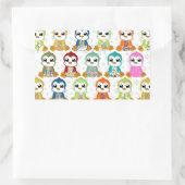 Kutmooie kleurige pinguïnbloemen rechthoekige sticker (Tas)