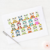 Kutmooie kleurige pinguïnbloemen rechthoekige sticker (Envelop)