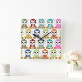 Kutmooie kleurige pinguïnbloemen vierkante klok (Huis)
