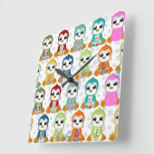 Kutmooie kleurige pinguïnbloemen vierkante klok (Hoek)