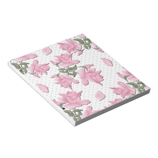 Kutmooie roze roze rozen cartoon retro  ab notitieblok (Schuin)