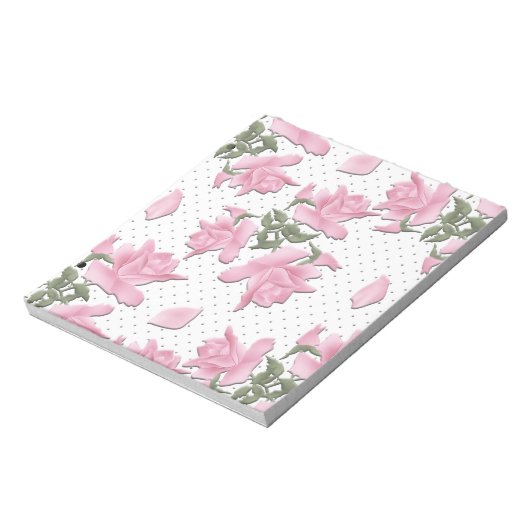 Kutmooie roze roze rozen cartoon retro  ab notitieblok (Linkerzijde)