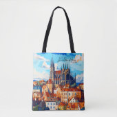 Kutna Hora Tsjechische kunst reisillustratie Tote Bag (Voorkant)