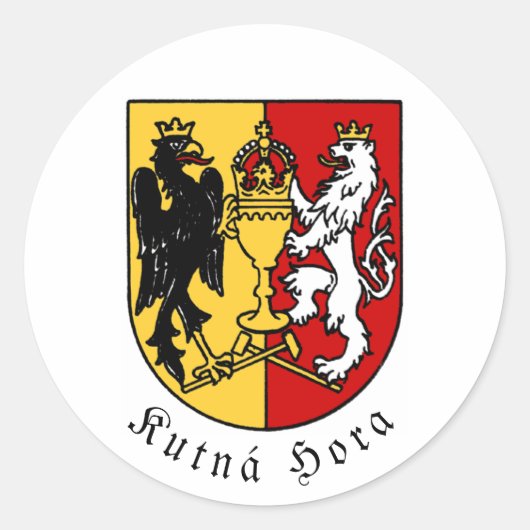 Kutná Hora-wapen, Tsjechische Republiek Ronde Sticker (Voorkant)