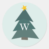 Kutoupe kerstboom | Vakantiemonogram Ronde Sticker (Voorkant)