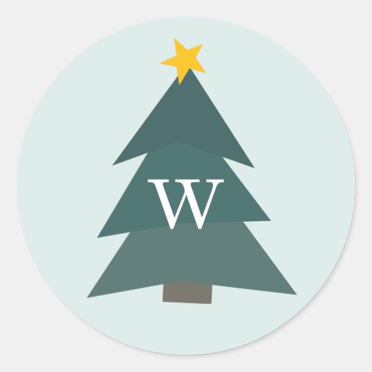 Kutoupe kerstboom | Vakantiemonogram Ronde Sticker (Voorkant)