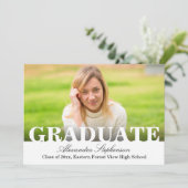 Kutout Style Elegant Foto Afstuderen kondiging Kaart (Staand voorkant)