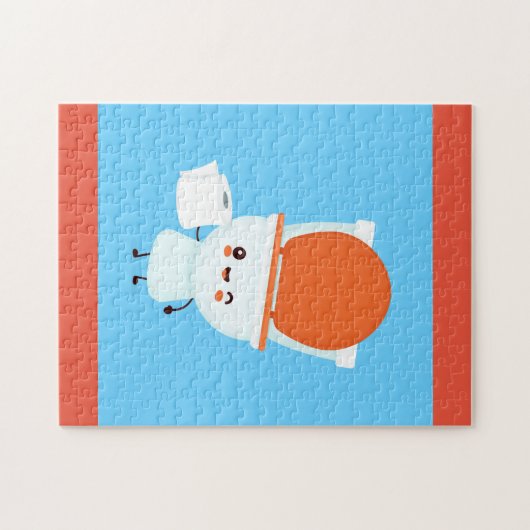 Kutplezier glimlachende kom en toiletpapier legpuzzel (Horizontaal)