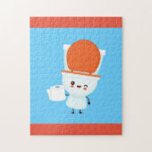 Kutplezier glimlachende kom en toiletpapier legpuzzel (Verticaal)