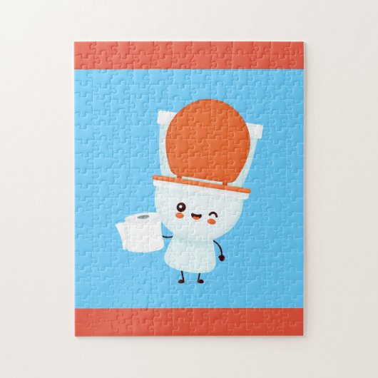 Kutplezier glimlachende kom en toiletpapier legpuzzel (Verticaal)