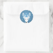 Kutrendierblauw winterticker ronde sticker (Tas)