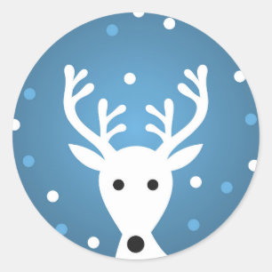 Kutrendierblauw winterticker ronde sticker