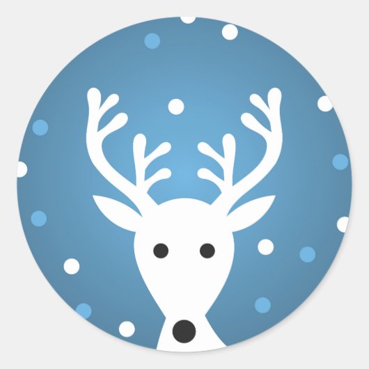 Kutrendierblauw winterticker ronde sticker (Voorkant)