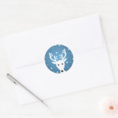 Kutrendierblauw winterticker ronde sticker (Envelop)