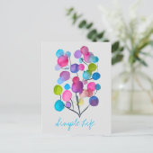 Kutroze abstracte kunstboom briefkaart (Staand voorkant)